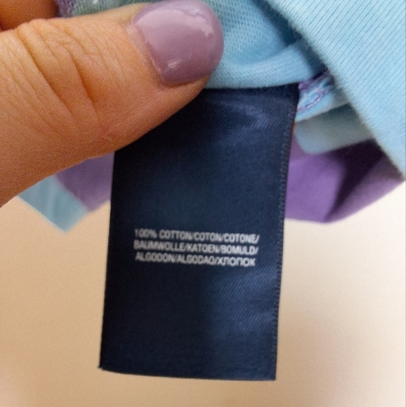 Ralph Lauren Girls' Blue & Purple Stripe Puff Sleeve Rugby Polo Shirt Small New - Picture 8 of 9